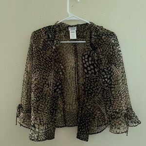Dorby Petite Black and Brown Patterned Blouse